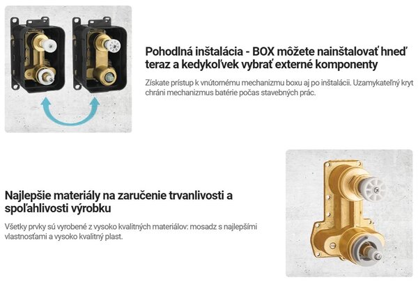 Deante Arnika, rejtett zuhany szett karos csapteleppel és dobozos rögzítési rendszerrel BOX, matt fekete, BXYZNQAM