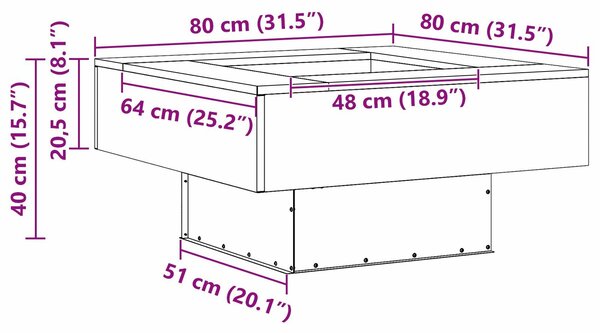 VidaXL Tűzgyújtó tál Rozsdás 80 x 80 x 40 cm Időjárásálló acél