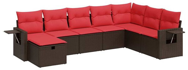 8 részes barna polyrattan kerti ülőgarnitúra párnákkal