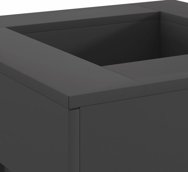 VidaXL Tűzgyújtó tál Fekete 60 x 60 x 30 cm Időjárásálló acél