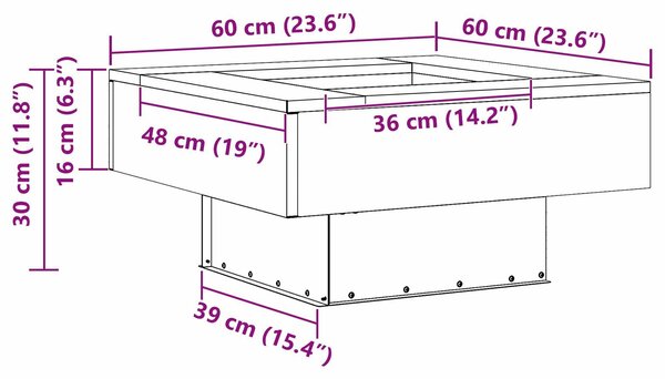 VidaXL Tűzgyújtó tál Fekete 60 x 60 x 30 cm Időjárásálló acél