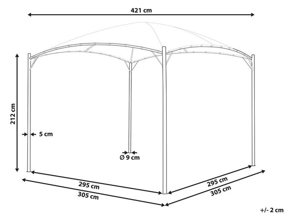 Pavilon VOMERO Fém 305 cm 305 cm Bézs