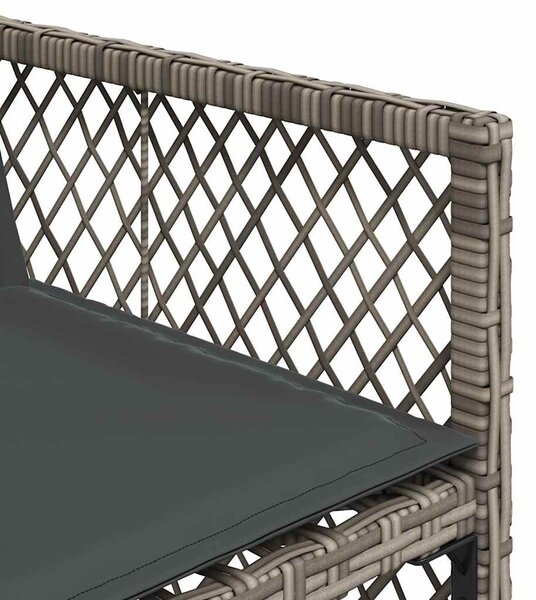 17 részes szürke polyrattan kerti étkezőgarnitúra párnával
