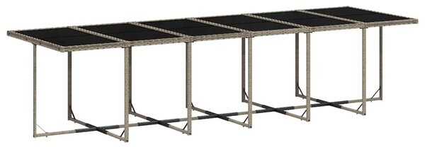 17 részes szürke polyrattan kerti étkezőgarnitúra párnával
