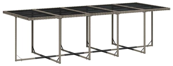 15 részes szürke polyrattan kerti étkezőgarnitúra párnákkal