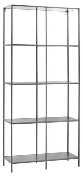 H&S Collection Fém Polcrendszer - 4 Szintes - Fekete - 78x30x170 cm
