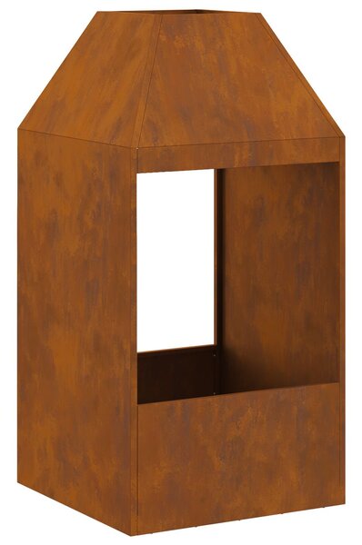VidaXL Tűzrakó Barna 50 x 50 x 100 cm időjárásálló acél