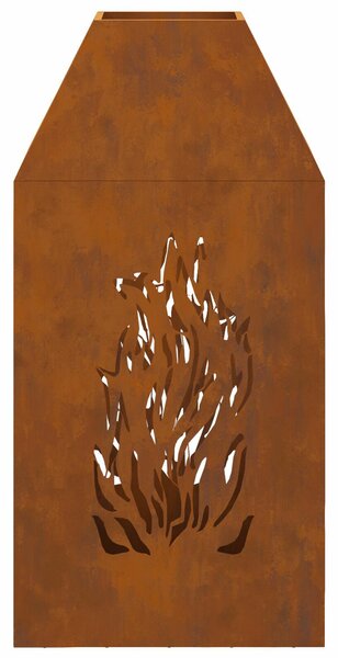 VidaXL Tűzrakó Barna 50 x 50 x 100 cm időjárásálló acél