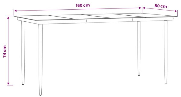 Kert étkező szett párnával 5 pcs Világosszürke polirattan