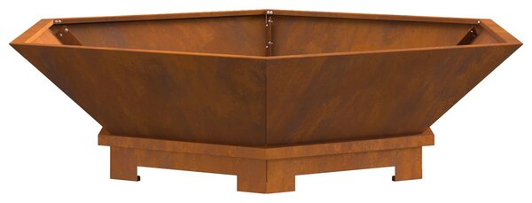 VidaXL Tűzrakó Barna 100 x 100 x 28 cm időjárásálló acél