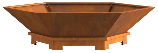 VidaXL Tűzrakó Barna 100 x 100 x 28 cm időjárásálló acél
