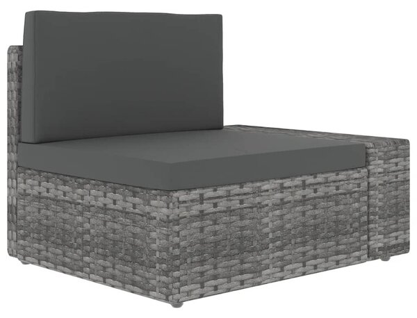 5 részes szürke polyrattan kerti ülőgarnitúra párnákkal