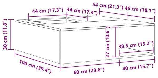 VidaXL Tűzrakó Fekete 100 x 100 x 30 cm Hidegen hengerelt acél