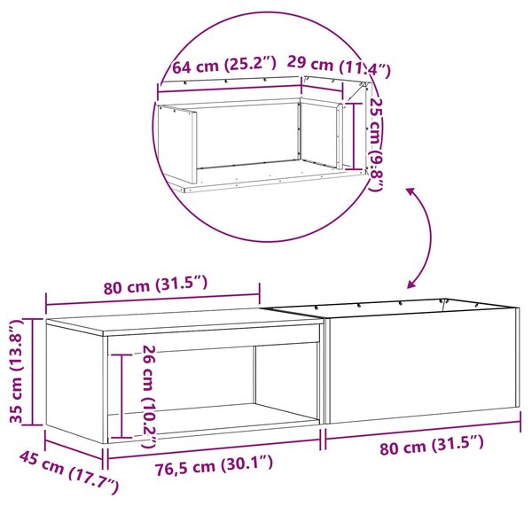 VidaXL Tűzrakó Barna 160 x 45 x 35 cm időjárásálló acél