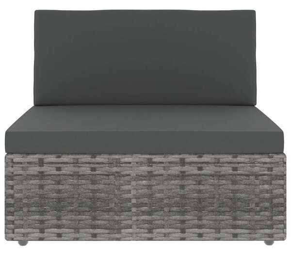 5 részes szürke polyrattan kerti ülőgarnitúra párnákkal