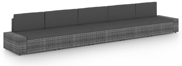 5 részes szürke polyrattan kerti ülőgarnitúra párnákkal