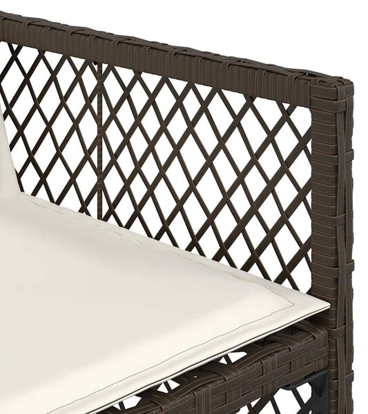 17 részes barna polyrattan kerti étkezőgarnitúra párnákkal