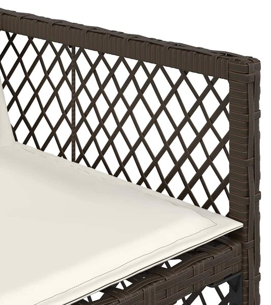 9 részes barna polyrattan kerti étkezőgarnitúra párnákkal