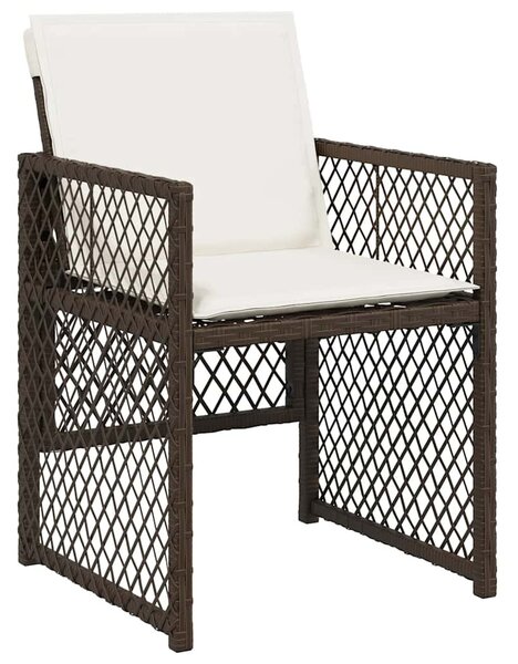 13 részes barna polyrattan kerti ülőgarnitúra párnákkal