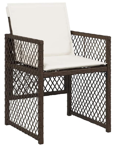 17 részes barna polyrattan kerti étkezőgarnitúra párnákkal