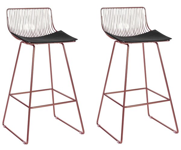 Bárszék kétdarabos szettben FREDONIA Fém Rose gold