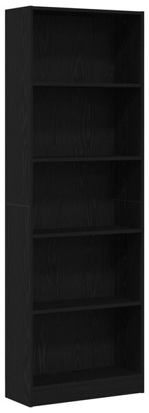 VidaXL Könyvespolc Fekete tölgy Mérnöki fa 60 x 24 x 176 cm Könyvespolc