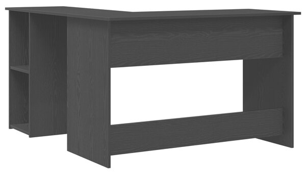 VidaXL Sarokasztal Fekete tölgy Mérnöki fa 140x120x75 cm Sarokasztal