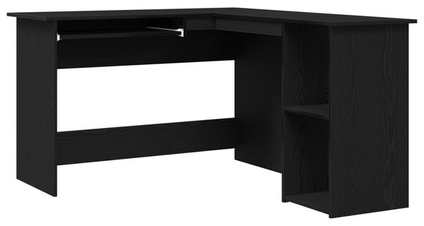 VidaXL Sarokasztal Fekete tölgy Mérnöki fa 140x120x75 cm Sarokasztal