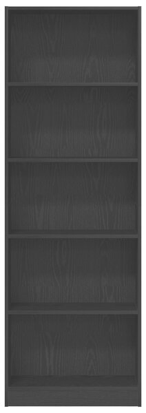 VidaXL Könyvespolc Fekete tölgy Mérnöki fa 60 x 24 x 176 cm Könyvespolc