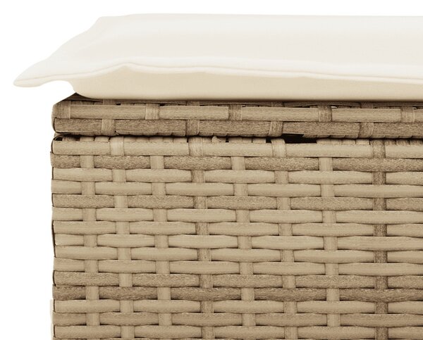9 részes bézs polyrattan kerti étkezőgarnitúra párnákkal