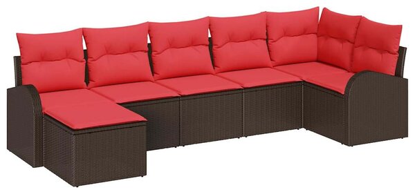 Kerti Kanapé Szett párnával 7 pcs Barna Poli rattan