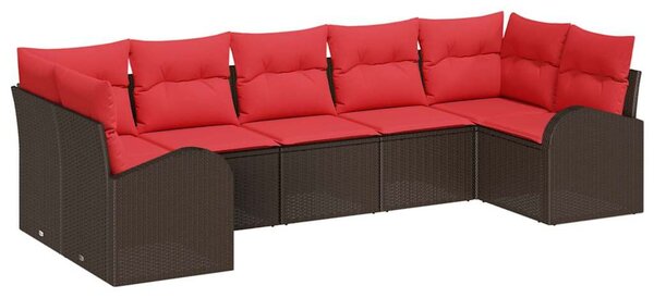 Kerti Kanapé Szett párnával 7 pcs Barna Poly Rattan