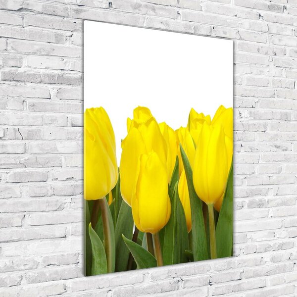 Egyedi üvegkép Sárga tulipánok