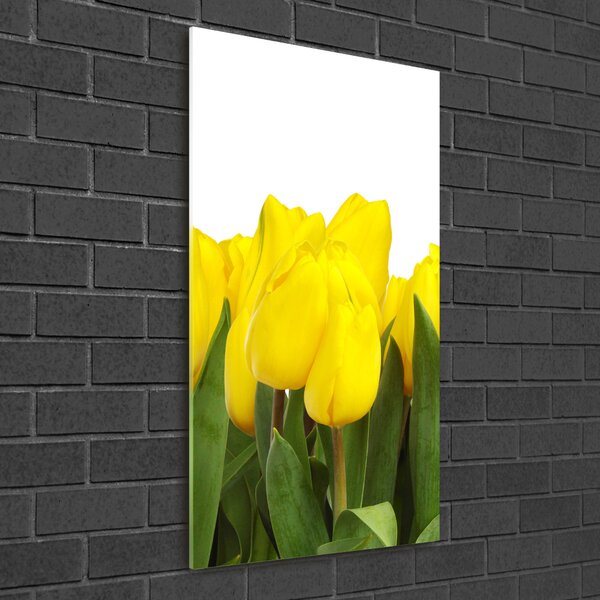 Egyedi üvegkép Sárga tulipánok