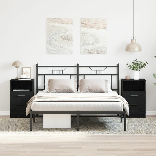 VidaXL Éjjeli szekrény Fekete tölgy Összeszerelt fa 40,2 x 36 x 65 cm