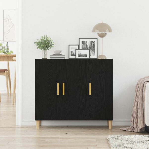 VidaXL Sideboard Fekete tölgy Összeszerelt fa Közepes