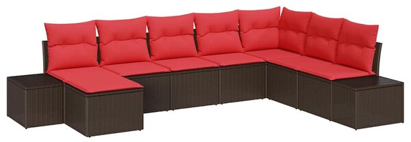 Kerti Kanapé Szett párnával 8 pcs Barna polirattan