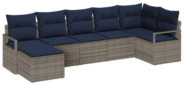 Kanapé Szett 7 pcs Szürke polirattan
