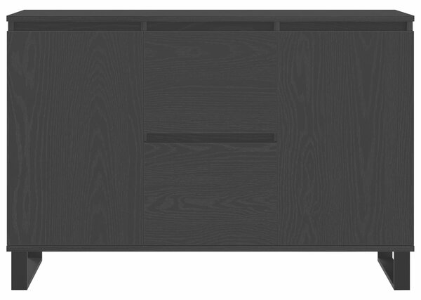 VidaXL Sidebord Fekete tölgy MDF fekete tölgy furnérral Közepes