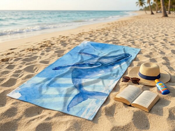Gyorsan száradó strand fürdőlepedő BALEANA kék 70 x 140 cm, 100% mikroszál