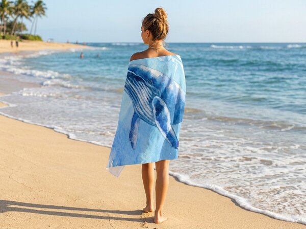 Gyorsan száradó strand fürdőlepedő BALEANA kék 70 x 140 cm, 100% mikroszál