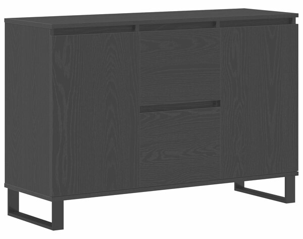 VidaXL Sidebord Fekete tölgy MDF fekete tölgy furnérral Közepes