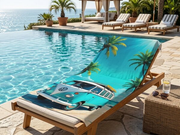 Gyorsan száradó strandfürdőlepedő BREEZIO türkizkék 70 x 140 cm, 100% mikroszál