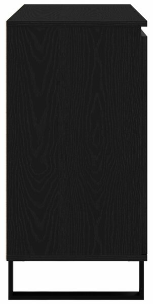 VidaXL Sidebord Fekete tölgy MDF fekete tölgy furnérral Közepes