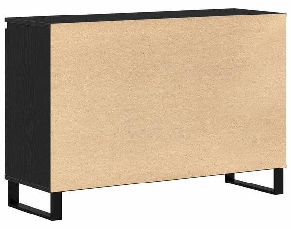 VidaXL Sidebord Fekete tölgy MDF fekete tölgy furnérral Közepes