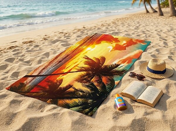 Gyorsan száradó XXL strandfürdőlepedő AURORIA színes 150 x 210 cm, 100% mikroszál