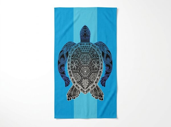 Gyorsan száradó XXL strand fürdőlepedő SHELL GEM kék 150 x 210 cm, 100% mikroszál