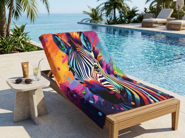 Gyorsan száradó XL strand fürdőlepedő ZEBRINA színes 100 x 180 cm, 100% mikroszál