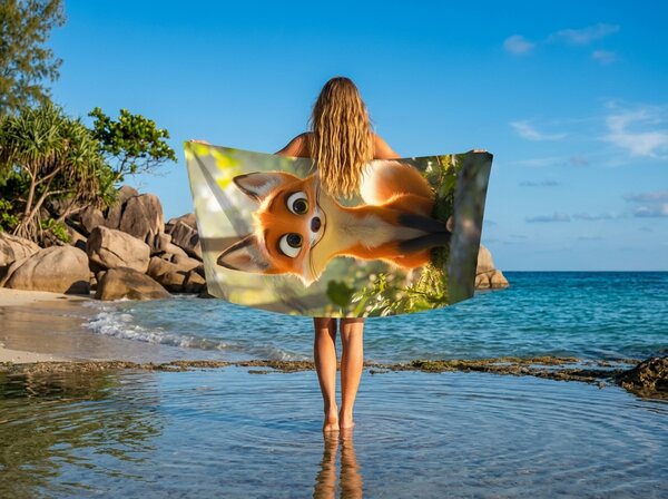 Gyorsan száradó strand fürdőlepedő VULPINA színes 70 x 140 cm, 100% mikroszál