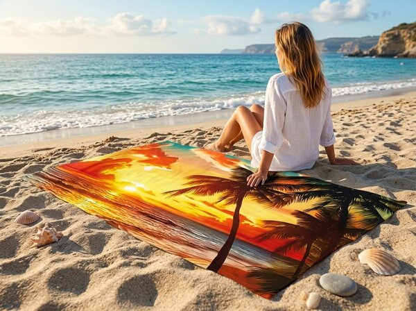 Gyorsan száradó XXL strandfürdőlepedő AURORIA színes 150 x 210 cm, 100% mikroszál